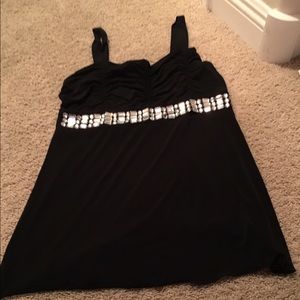 Black jewled tank top